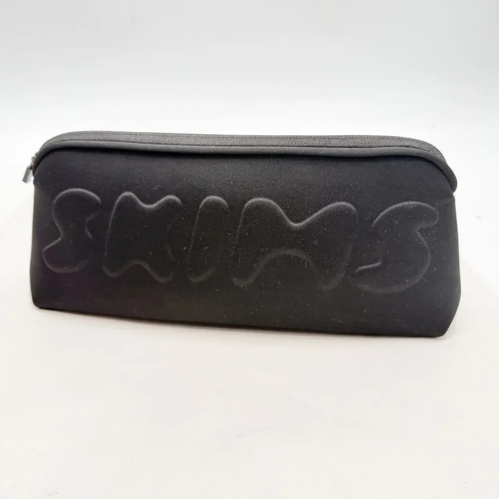 Skims Neoprene Travel Hard Shell Black Cosmetics Bag Pouch 12